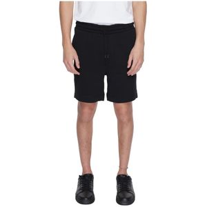 Hugo Boss, Korte broeken, Heren, Zwart, S, Stijlvolle zwarte shorts met vetersluiting en zakken