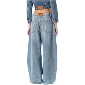 Alexander Wang, Jeans, Dames, Blauw, W26, Katoen, Klassieke licht indigo jeans oversized pasvorm