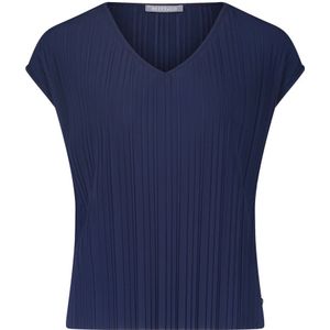Betty & Co, Blouses & Shirts, Dames, Blauw, XL, Geplooid shirt met ronde hals