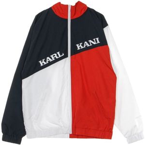 Karl Kani, Jassen, Heren, Veelkleurig, M, Retro Block Windbreaker Navy/Rood/Wit