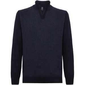 Boggi Milano, Truien, Heren, Blauw, XL, Cashmere Blend Mock Neck Sweater