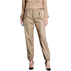 Mason's, Curvy Fit Wol Cargo Broek Beige, Dames, Maat:M