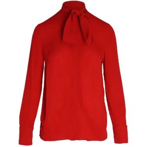 Valentino Vintage, Pre-owned, Dames, Rood, M, Pre-owned Silk tops
