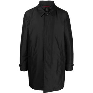 Fay, Zwarte gewatteerde jas met waterafstotende poplin Zwart, Heren, Maat:M