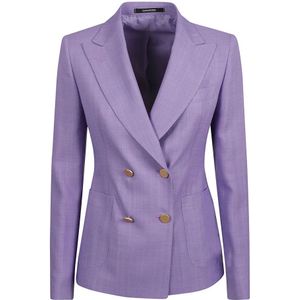 Tagliatore, Lila Blazer Jas Paars, Dames, Maat:L