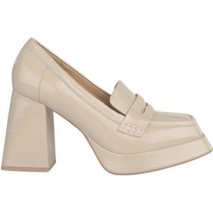 Alma EN Pena, Pumps met vierkante neus en blokhak Bruin, Dames, Maat:38 EU