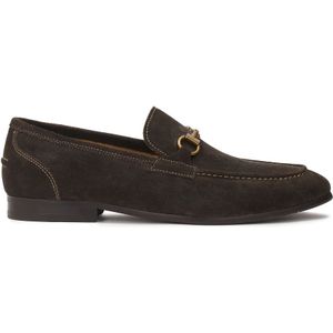 Kazar, Schoenen, Heren, Bruin, 43 EU, Suède, Suede Horsebit Loafers met metalen staaf