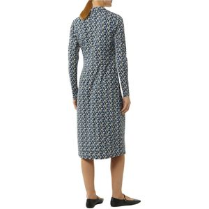 Comma, Kleedjes, Dames, Blauw, S, Polyester, Wikkelstijl Midi Jurk