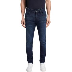 7 For All Mankind, Jeans, Heren, Blauw, W32 L32, Denim, Moderne Slimmy Tapered Jeans