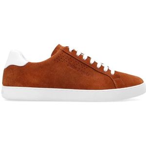 Palm Angels, Bruine suède sneakers met perforaties Bruin, Heren, Maat:44 EU