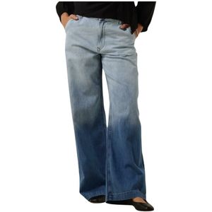 My Essential Wardrobe, Broeken, Dames, Blauw, S, Denim, Wide Leg Jeans Malomw 143