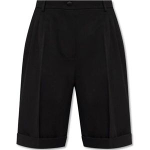 Dolce & Gabbana, Korte broeken, Dames, Zwart, M, Wol, Wollen shorts