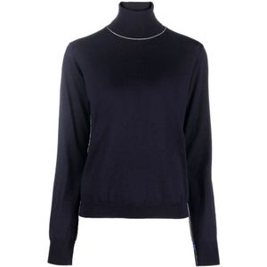 Maison Margiela, Blauwe Roll-Neck Gebreide Coltrui Blauw, Dames, Maat:M