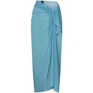 Fisico, Heldere Blauwe Tule Pareo Stretch Blauw, Dames, Maat:ONE Size