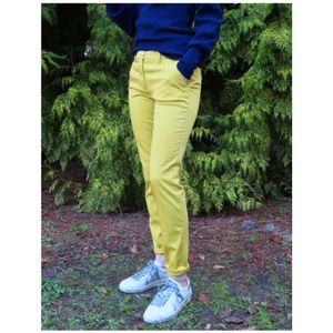 Mason's, Broeken, Dames, Geel, M, Katoen, Rechte Chino Broek