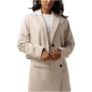 Second Female, Jassen, Dames, Beige, L, Beige Cropped Blazer voor Vrouwen