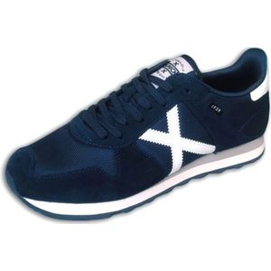 Munich, Schoenen, Heren, Blauw, 39 EU, Leer, Blauwe Casual Leren Sneakers oor Heren