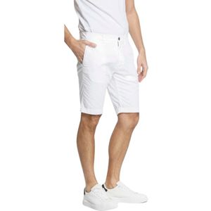 Mason's, Korte broeken, Heren, Wit, 4Xl, Stretch Gabardine Bermuda Shorts voor Heren