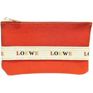 Loewe Pre-owned, Pre-owned, Dames, Oranje, ONE Size, Katoen, Tweedehands Canvas handtassen