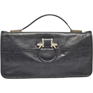 Salvatore Ferragamo Pre-owned, Pre-owned, Dames, Zwart, ONE Size, Leer, Pre-owned Leather clutches
