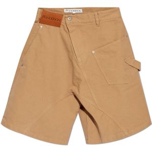 JW Anderson, Korte broeken, Heren, Beige, M, Katoen, Shorts met zakken