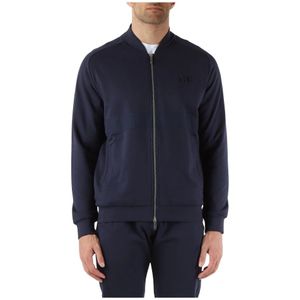 Antony Morato, Sweatshirts & Hoodies, Heren, Blauw, L, Katoen, Regular Fit Katoen Zip Sweater