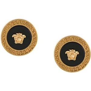 Versace, Gouden Medusa-hoofd Oorbellen Beige, Heren, Maat:ONE Size