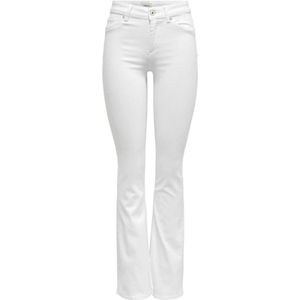 Only, Jeans, Dames, Wit, S L32, Denim, Flared Denim Jeans