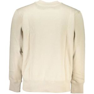 Calvin Klein, Sweatshirts & Hoodies, Heren, Beige, XL, Katoen, Beige Sweatshirt met Ronde Hals en Lange Mouwen