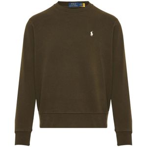 Ralph Lauren, Sweatshirts & Hoodies, Heren, Groen, XL, Katoen, Geborduurde Katoenen Sweatshirt