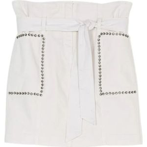 Twinset, Rokken, Dames, Beige, S, Denim, Studded Denim Hoge Taille Rok