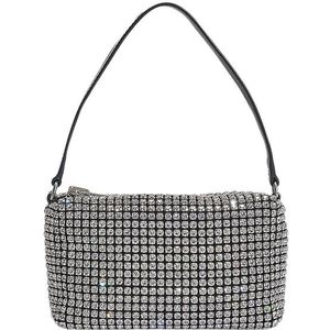 Alexander Wang, Middelgrote Rhinestone Pouch Hobo Tas - Wit Wit, Dames, Maat:ONE Size