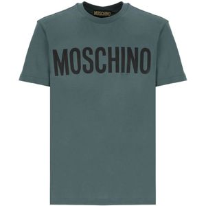 Moschino, Tops, Heren, Groen, S, Katoen, T-Shirts
