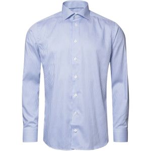 Eton, Overhemden, Heren, Veelkleurig, L, Katoen, Blauw & Wit Gestreept Slim Fit Overhemd