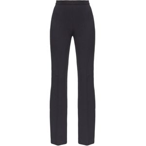 Pinko, Broeken, Dames, Zwart, M, Elegante Flared Crepe Broek