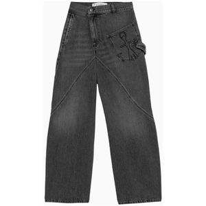 JW Anderson, Jeans, Dames, Grijs, W26, Katoen, Italiaanse Twisted Workwear Jeans