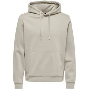 Only & Sons, Sweatshirts & Hoodies, Heren, Grijs, L, Casual Hoodie Sweatshirt