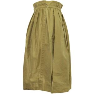 Yves Saint Laurent Vintage, Pre-owned, Dames, Groen, L, Katoen, Pre-owned Skirt