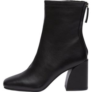 Steve Madden, Schoenen, Dames, Zwart, 39 EU, Leer, Zwarte leren hoge hak enkellaarzen