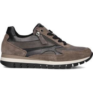 Gabor, Schoenen, Dames, Beige, 38 1/2 EU, Suède, Taupe Suède Lage Sneakers Model 437