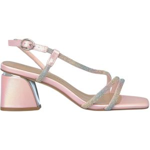 Alma EN Pena, Schoenen, Dames, Roze, 40 EU, Leer, Glitter Hiel Sandaal