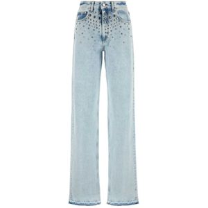 Alessandra Rich, Jeans, Dames, Blauw, W27, Denim, Klassieke Denim Jeans