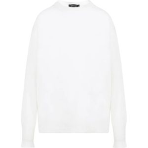 Fabiana Filippi, Truien, Dames, Wit, XS, Wol, Witte Mohair Pullover Sweater