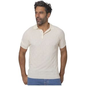 Gran Sasso, Ecru Geometrische Polo Shirt Beige, Heren, Maat:2XL
