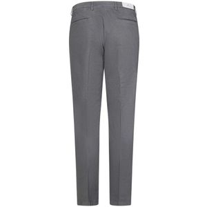 Michael Coal, Broeken, Heren, Grijs, W38, Katoen, Slim Fit Grijze Broek met Gestreken Plooi