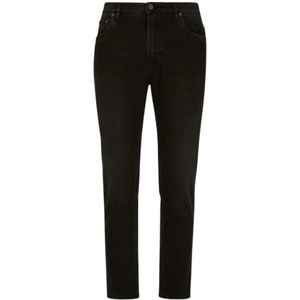 Dolce & Gabbana, Jeans, Heren, Zwart, S, Katoen, Moderne Zwarte Tapered Jeans
