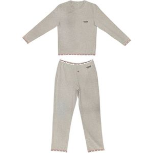 Moschino, Comfortabele katoenen pyjama voor mannen Grijs, Heren, Maat:M