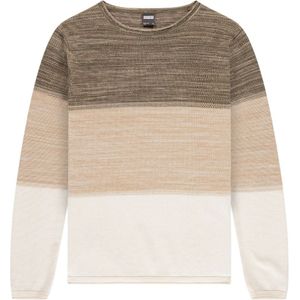 Kultivate, Truien, Heren, Bruin, S, Katoen, Color-Block Triple Panel Sweater