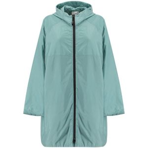 Aspesi, Mantels, Dames, Blauw, L, Midnight Blue Voile Crępe Jersey Parka