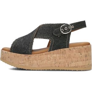 Via Vai, Schoenen, Dames, Zwart, 36 EU, Denim, Denim Sandalen Sissel Capri